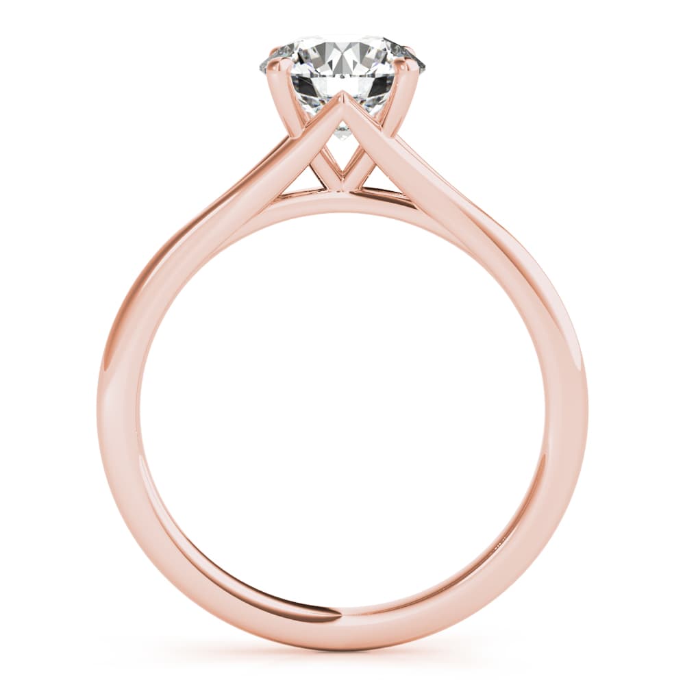 Round Solitaire Engagement Ring, style 85254, Side view in rose gold