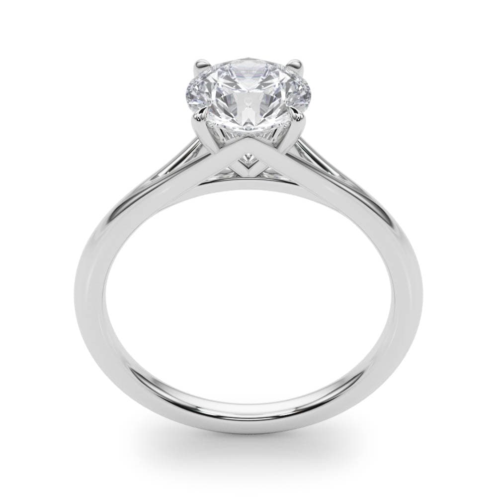 Round Solitaire Engagement Ring, style 85254, Top view in white gold or platinum