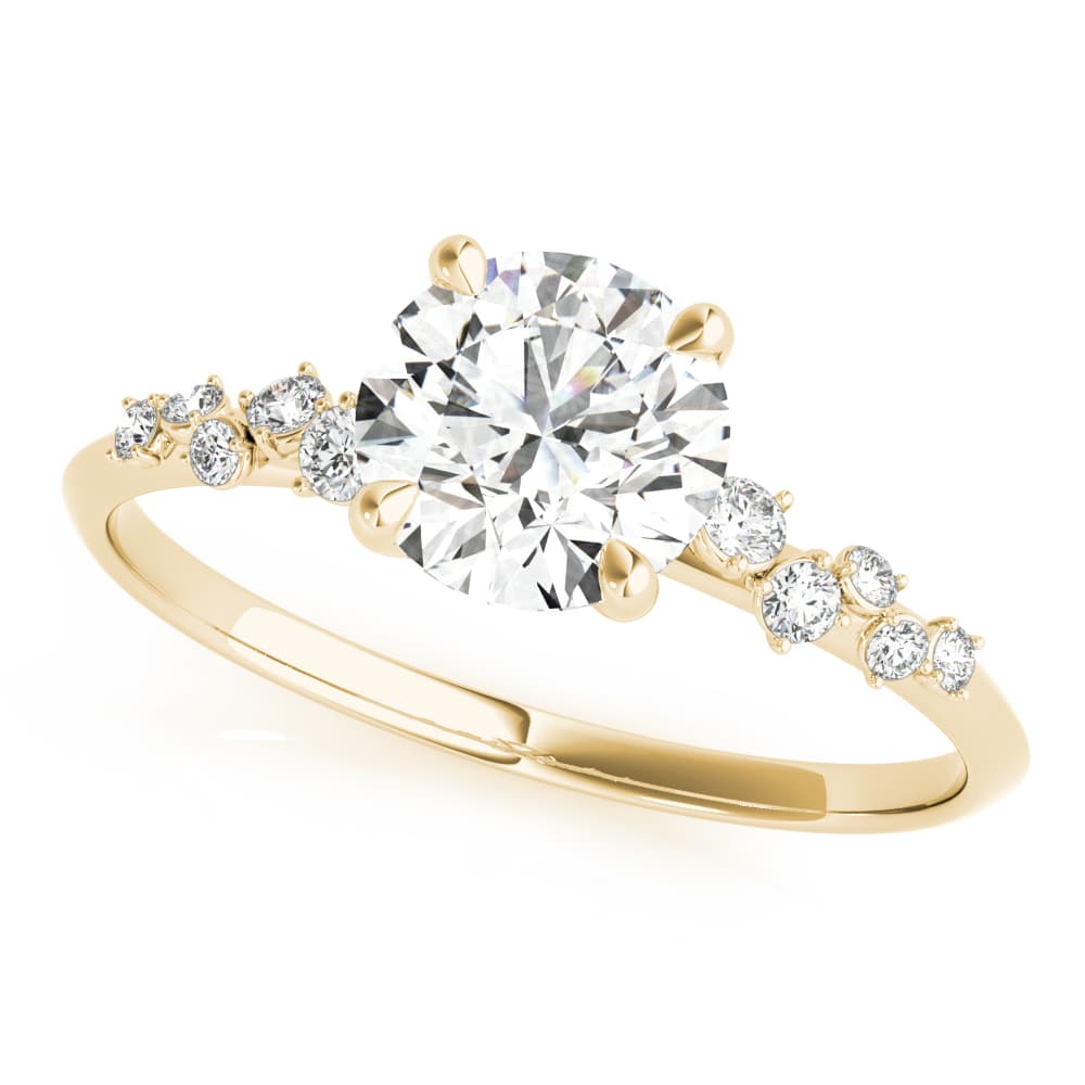 Scattered Diamond Engagement Ring, style 85255, Front view in yellow gold