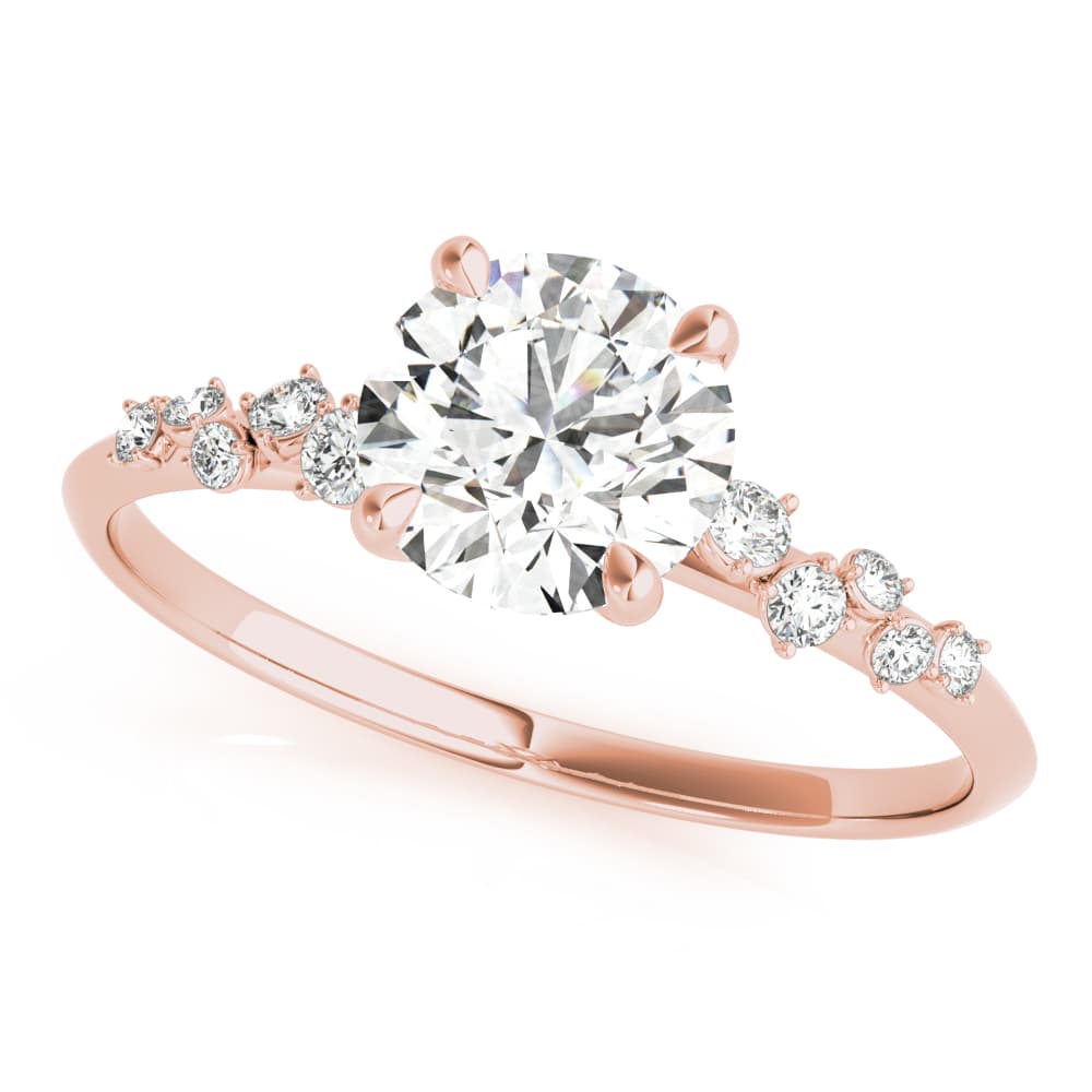 Scattered Diamond Engagement Ring, style 85255, Front view in rose gold