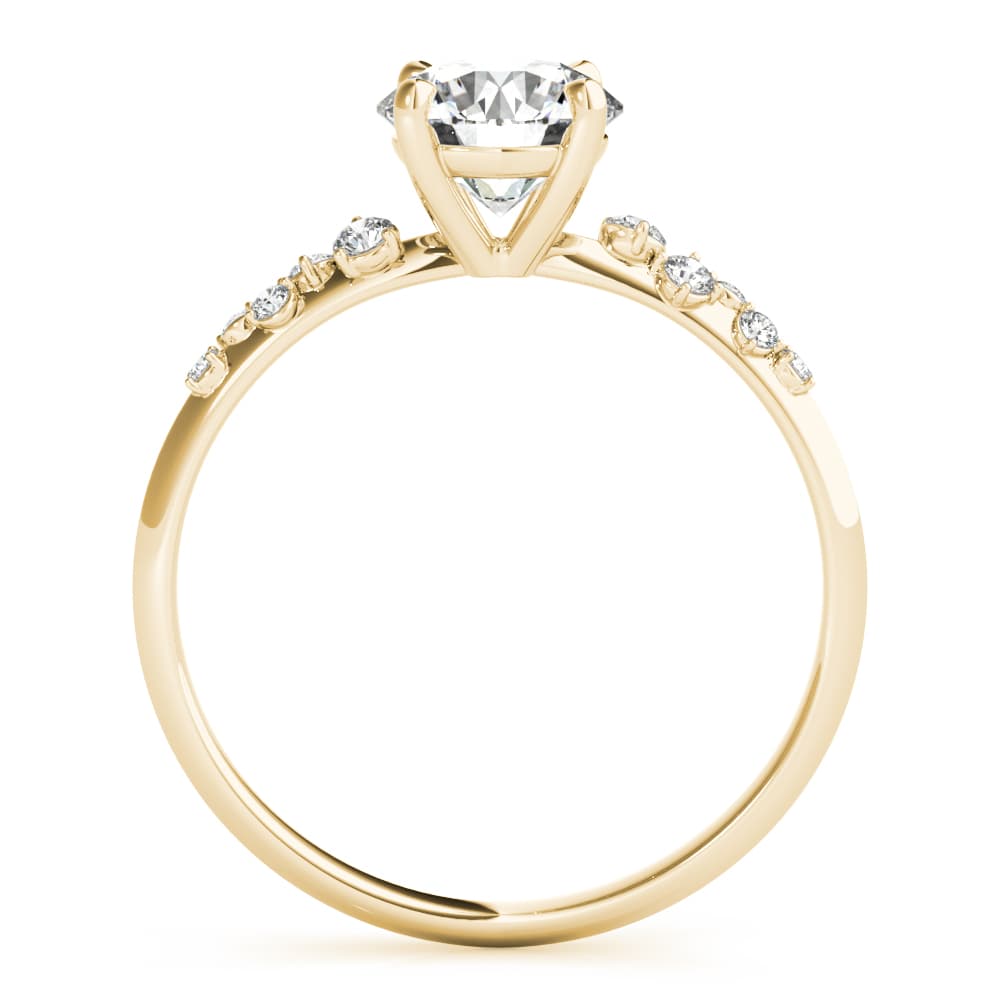 Scattered Diamond Engagement Ring, style 85255, Side view in yellow gold