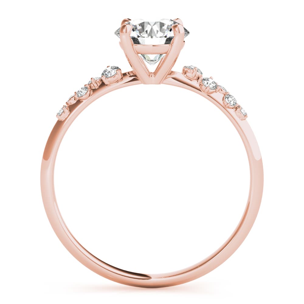 Scattered Diamond Engagement Ring, style 85255, Side view in rose gold