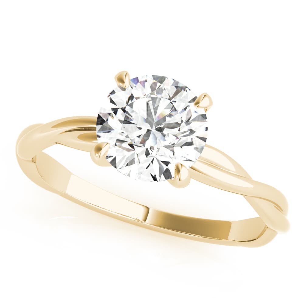 Twisted Solitaire Engagement Ring, style 85258, Front view in yellow gold