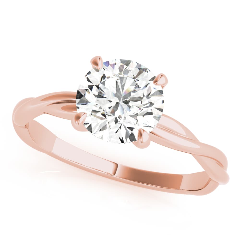 Twisted Solitaire Engagement Ring, style 85258, Front view in rose gold
