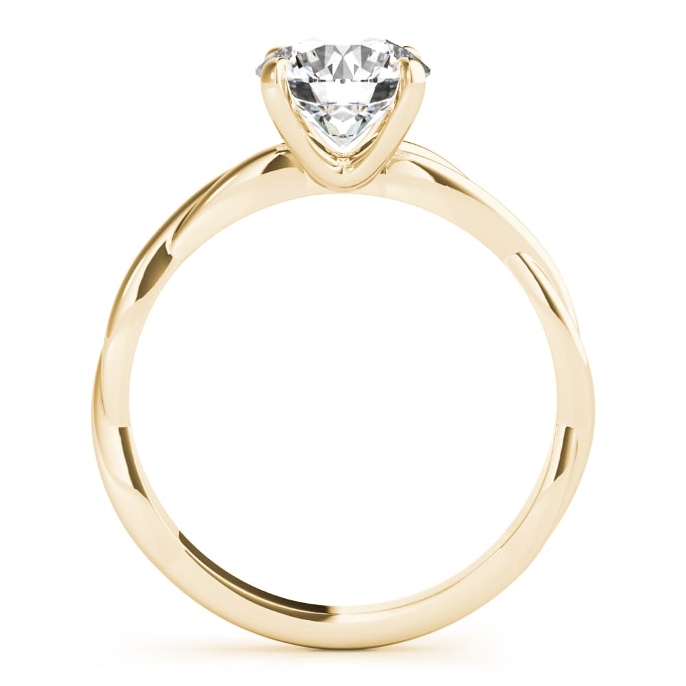 Twisted Solitaire Engagement Ring, style 85258, Side view in yellow gold