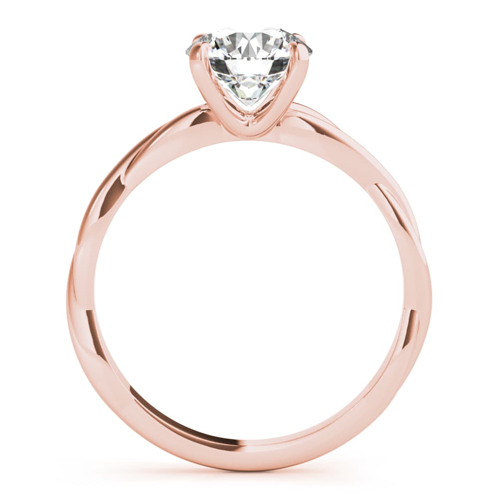 Twisted Solitaire Engagement Ring, style 85258, Side view in rose gold