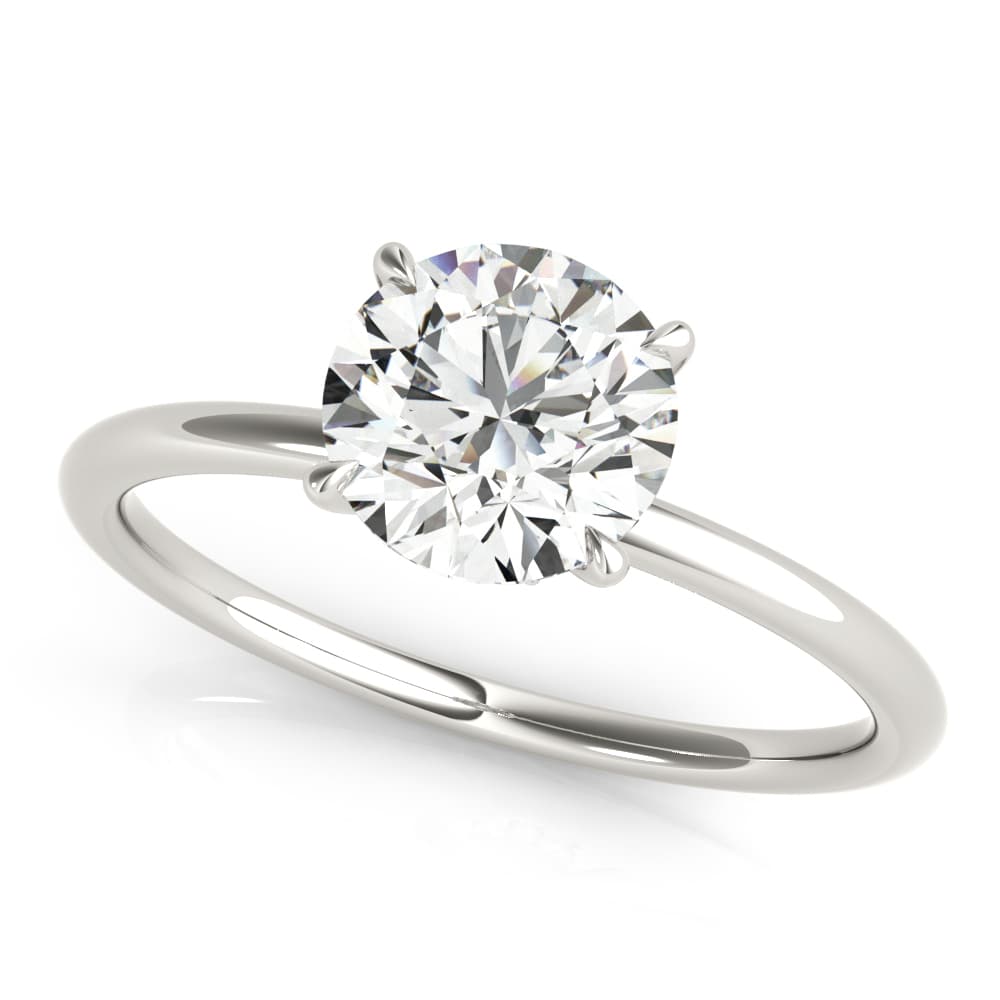 Solitaire Hidden Halo Engagement Ring — style 85260 in 10k White Gold