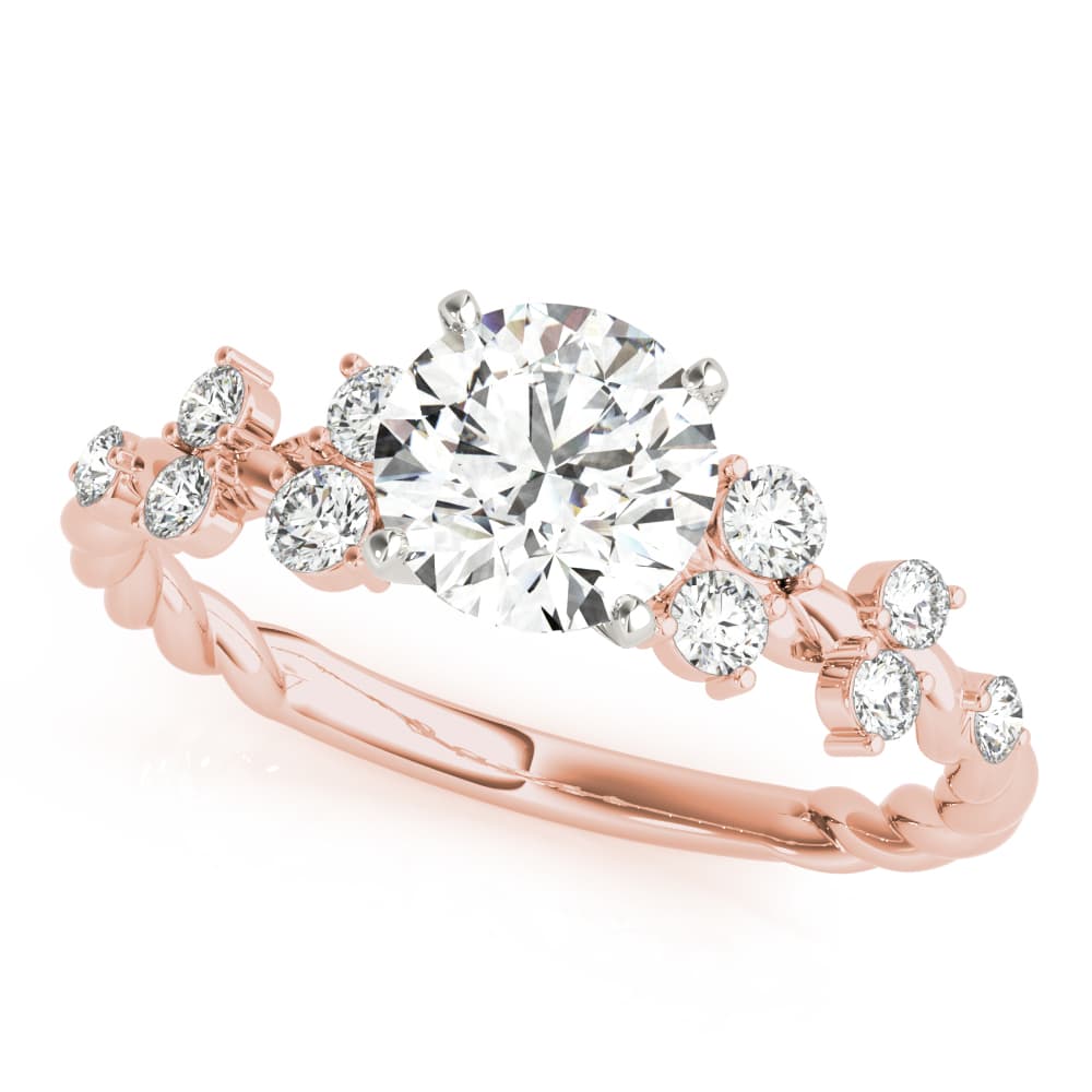 Scattered Style Engagement Ring, style 85261, Front view in rose gold