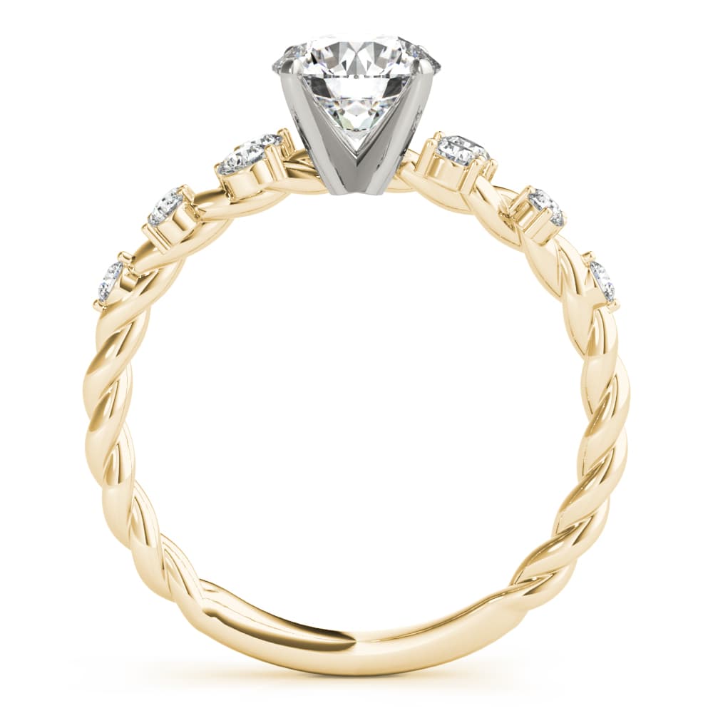 Scattered Style Engagement Ring, style 85261, Side view in yellow gold