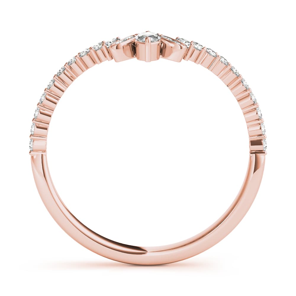 Marquise Chevron Wedding Band (1/8 ct. tw.), Side view in rose gold