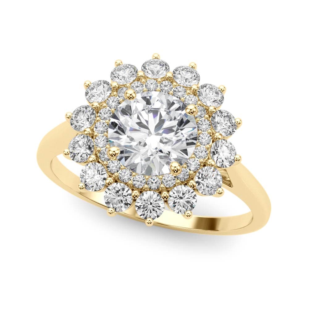 Engagement Ring, style 85263, Front view in yellow gold