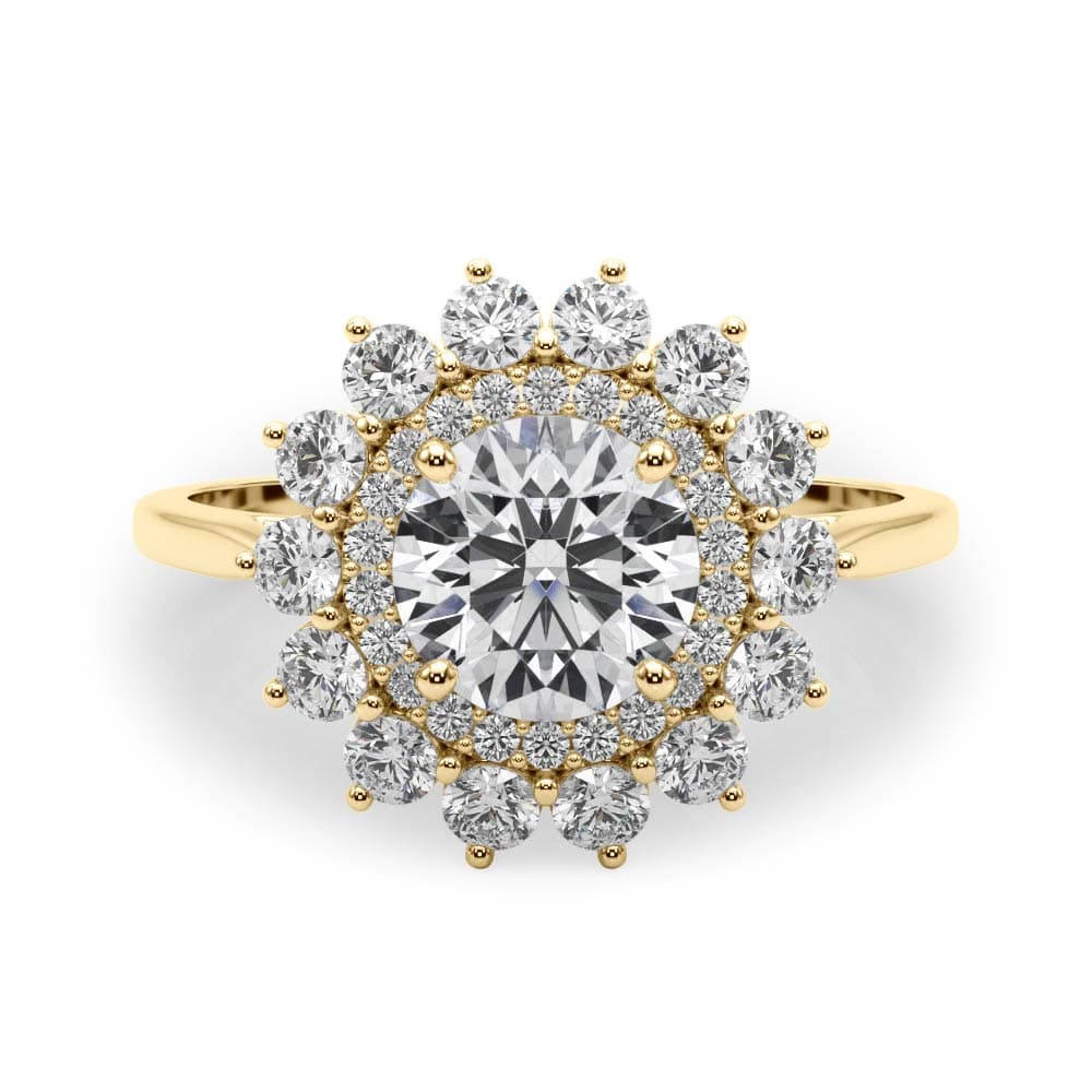 Engagement Ring, style 85263, On hand view in yellow gold