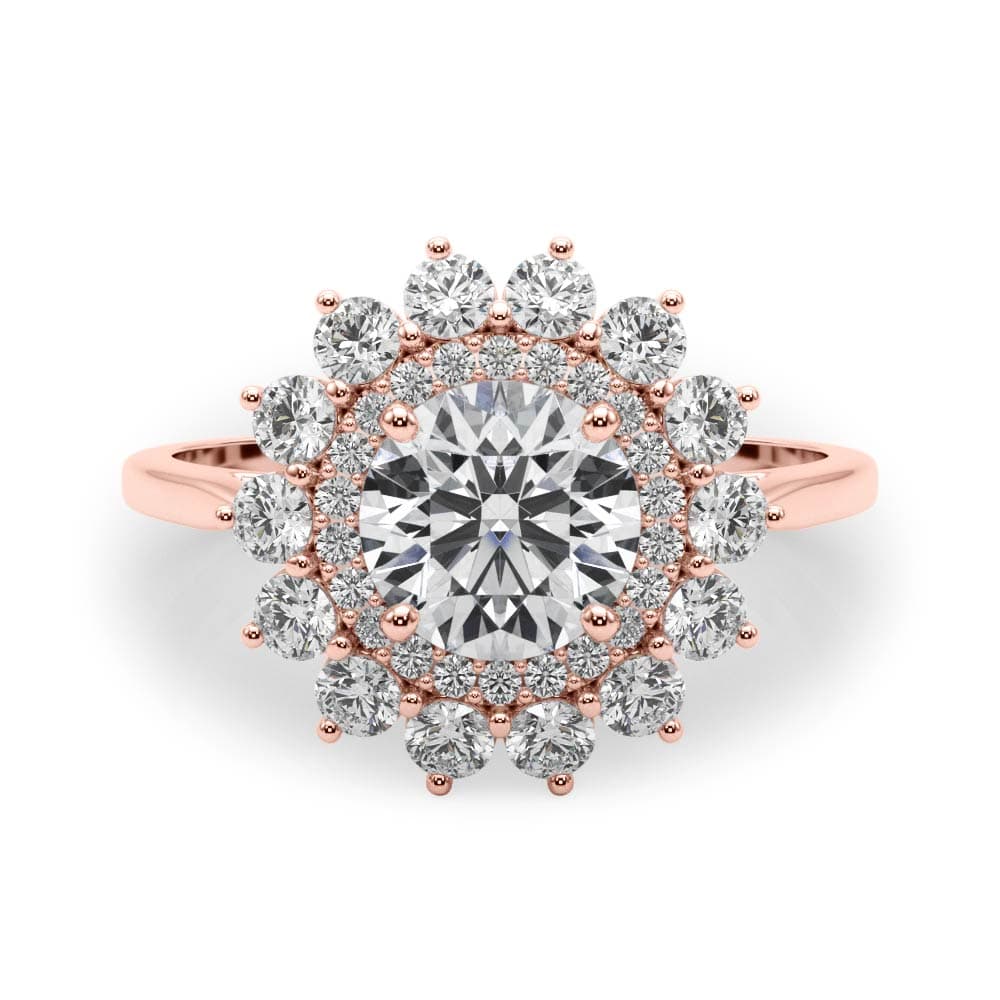 Engagement Ring, style 85263, On hand view in rose gold