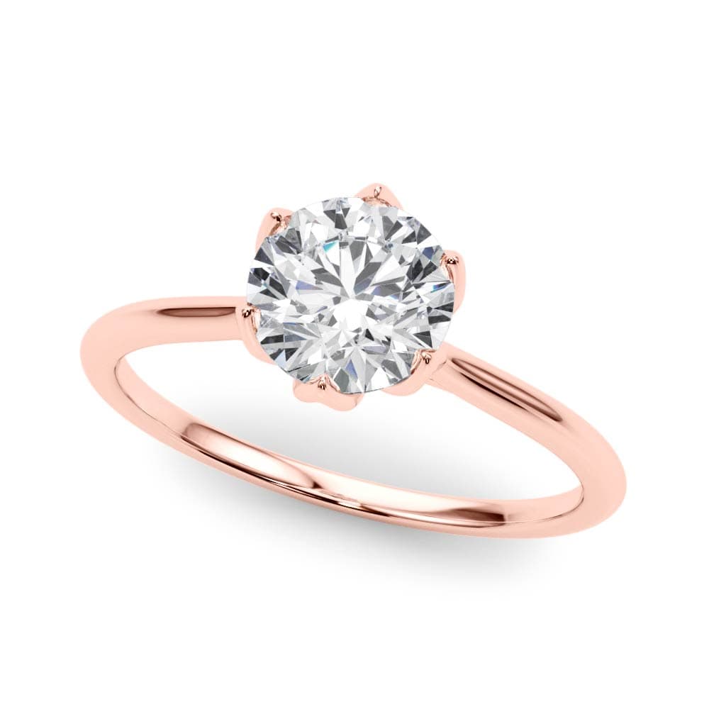 Tulip Solitaire Engagement Ring, style 85264, Front view in rose gold