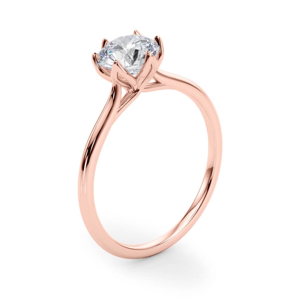 Tulip Solitaire Engagement Ring, style 85264, Angle view in rose gold