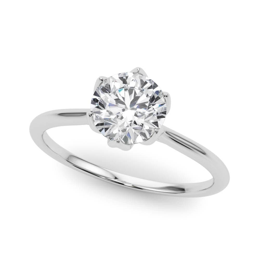 Tulip Solitaire Engagement Ring — style 85264 in 10k White Gold