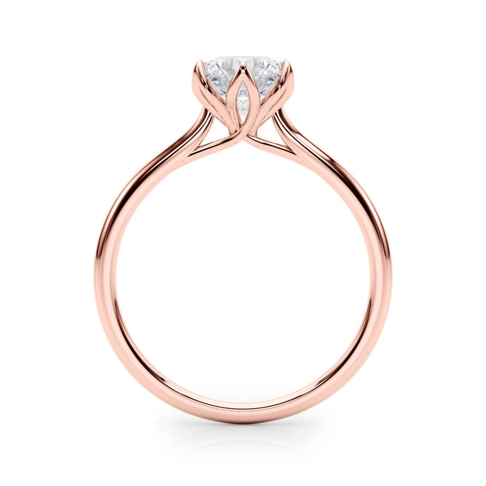 Tulip Solitaire Engagement Ring, style 85264, Side view in rose gold