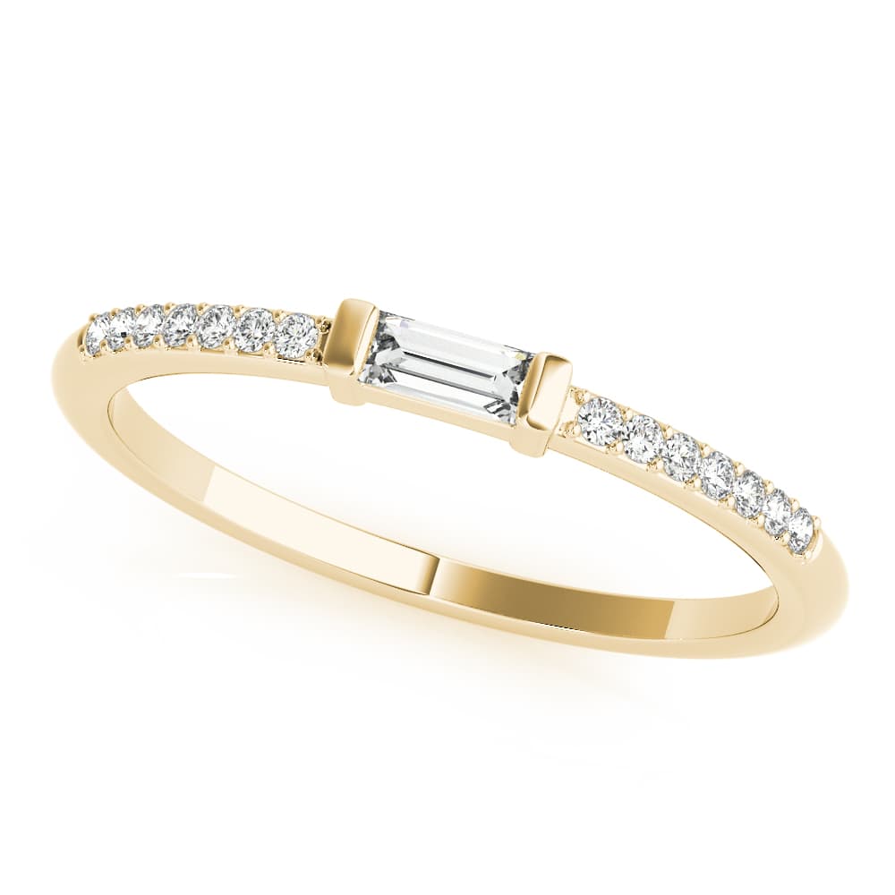 Accented East-West Baguette Ring (0.19 ct. tw.), Front view in yellow gold