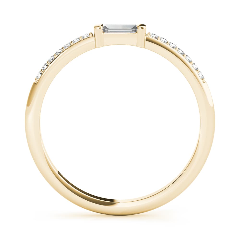 Accented East-West Baguette Ring (0.19 ct. tw.), Side view in yellow gold