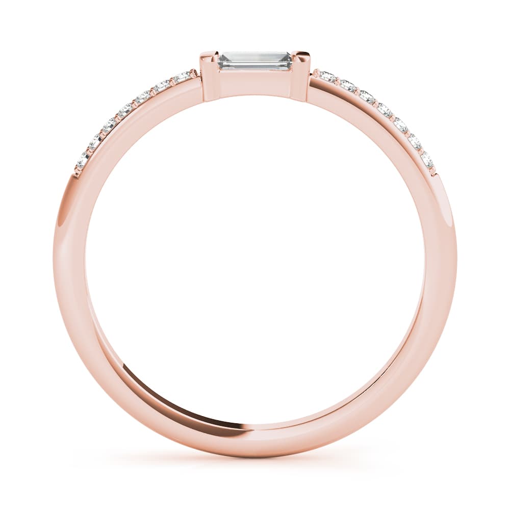 Accented East-West Baguette Ring (0.19 ct. tw.), Side view in rose gold
