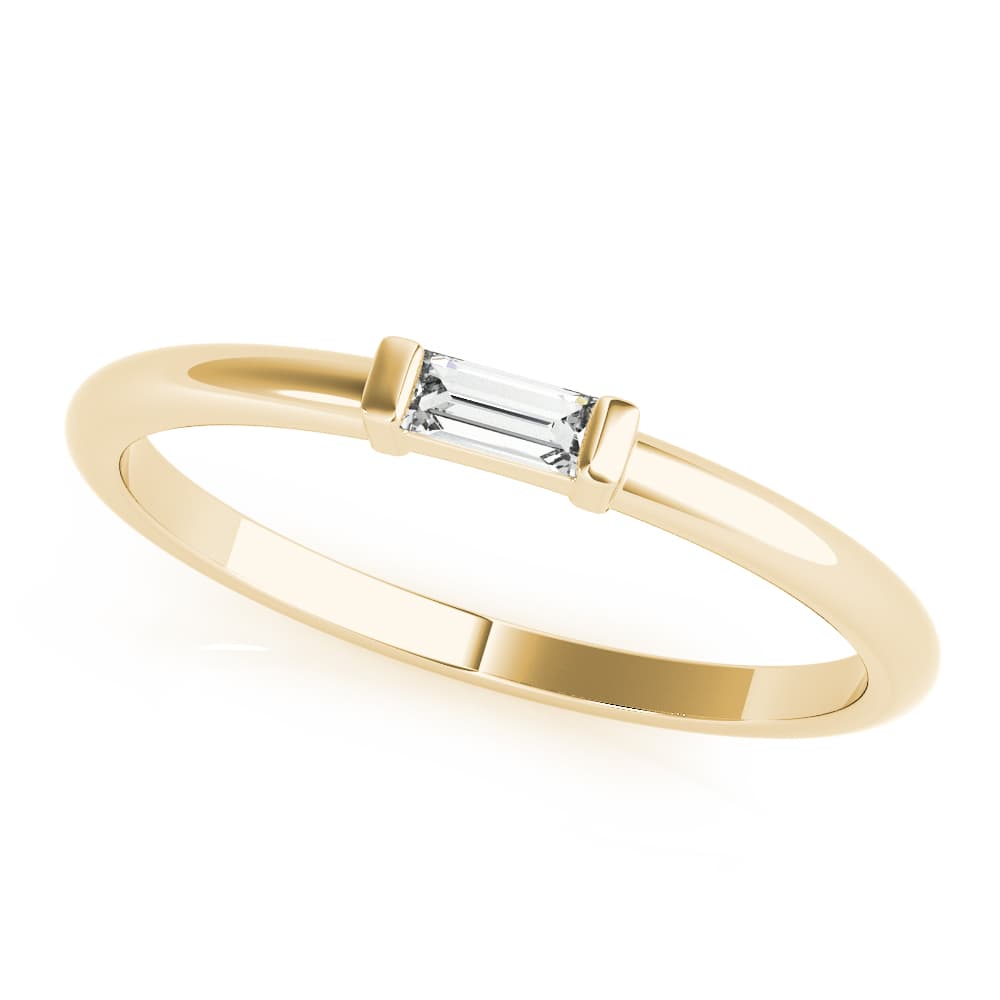 East-West Baguette Ring (1/8 ct. tw.), Front view in yellow gold