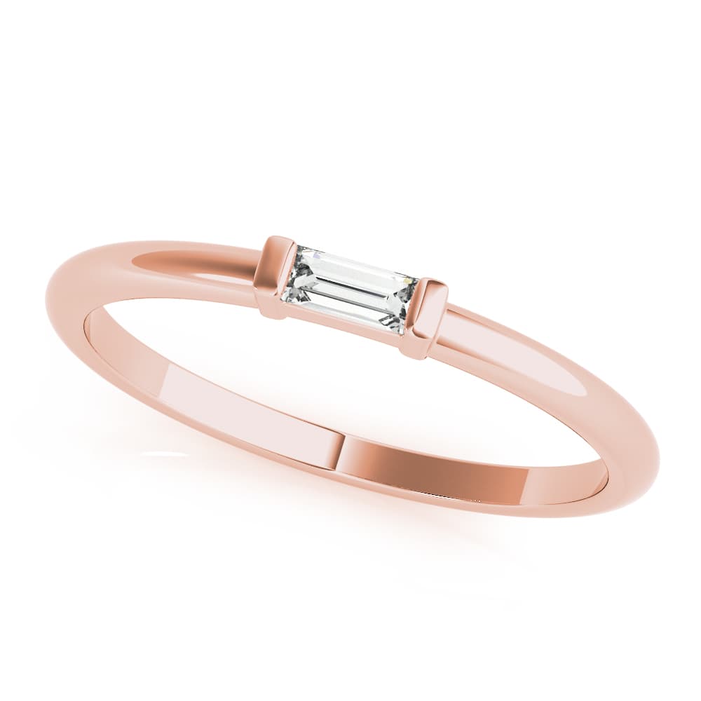 East-West Baguette Ring (1/8 ct. tw.), Front view in rose gold