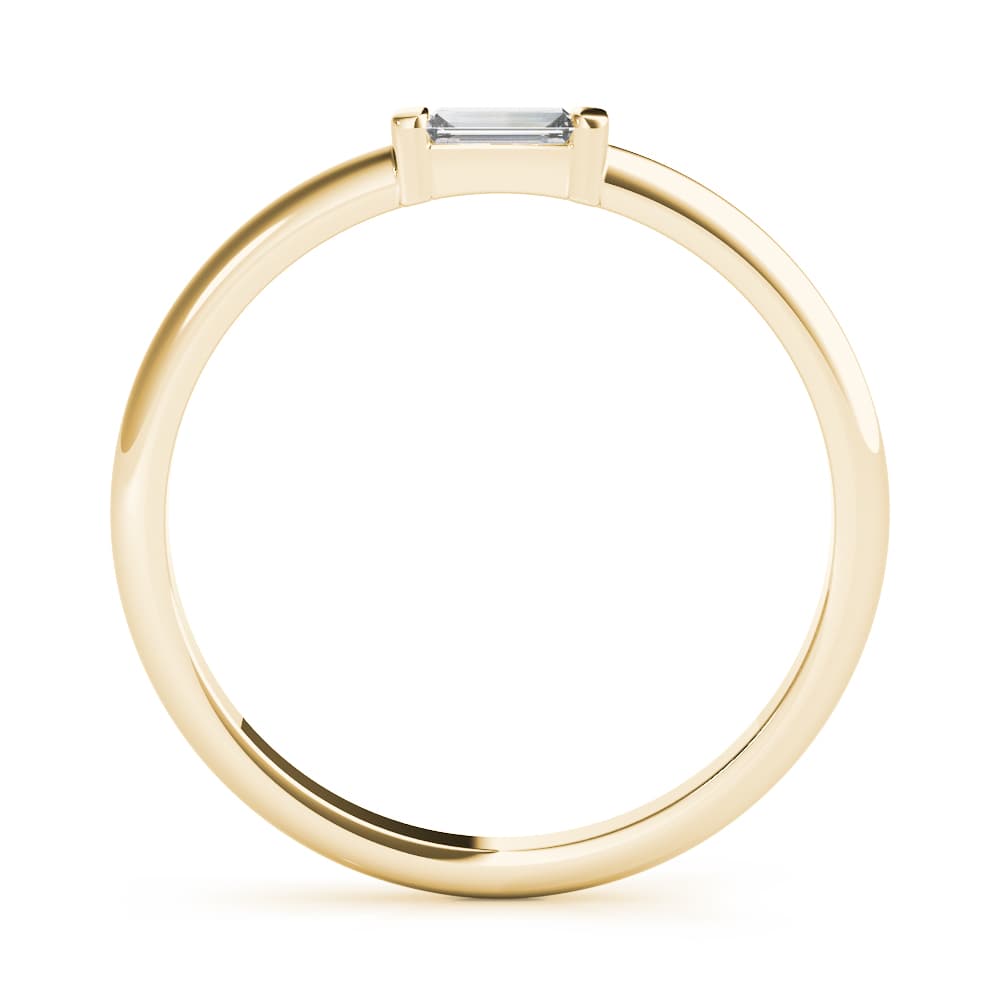 East-West Baguette Ring (1/8 ct. tw.), Side view in yellow gold