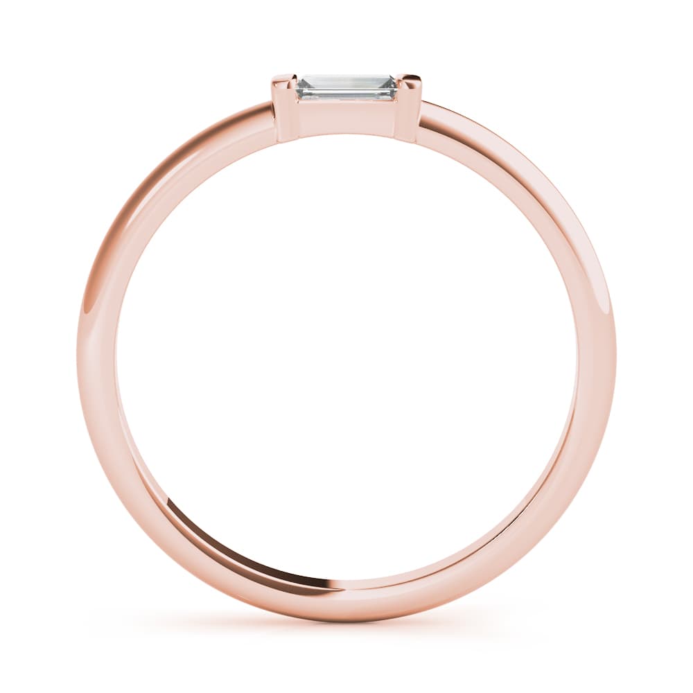 East-West Baguette Ring (1/8 ct. tw.), Side view in rose gold