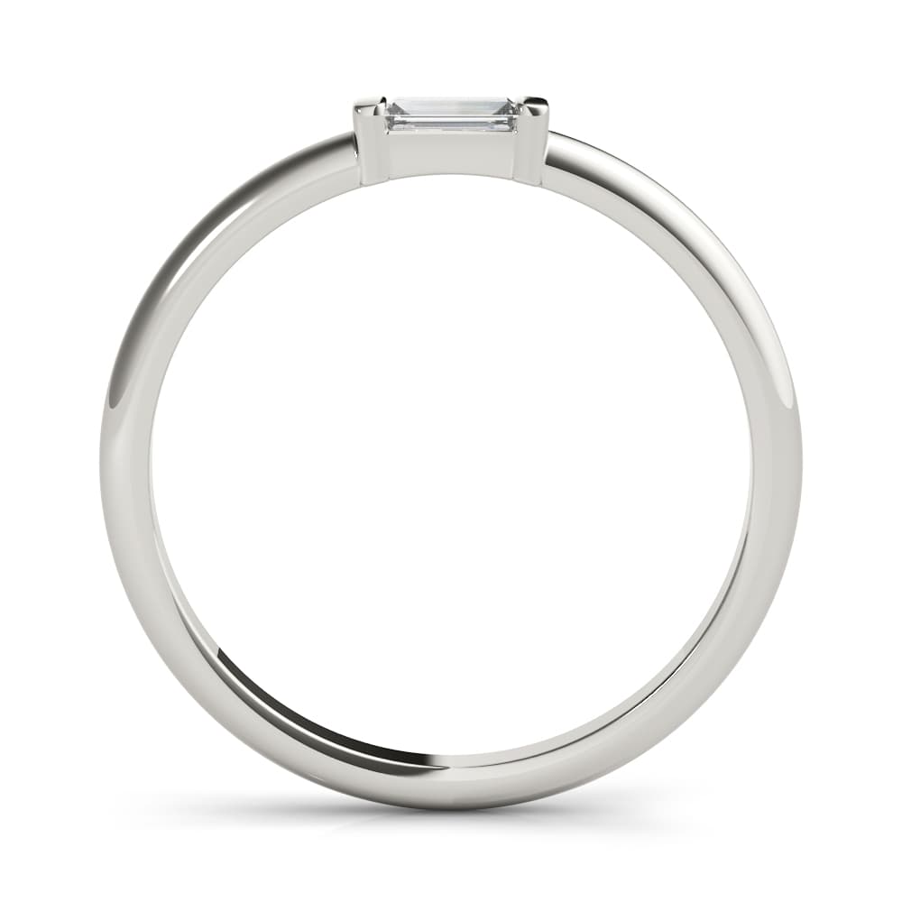 East-West Baguette Ring (1/8 ct. tw.), Side view in white gold or platinum