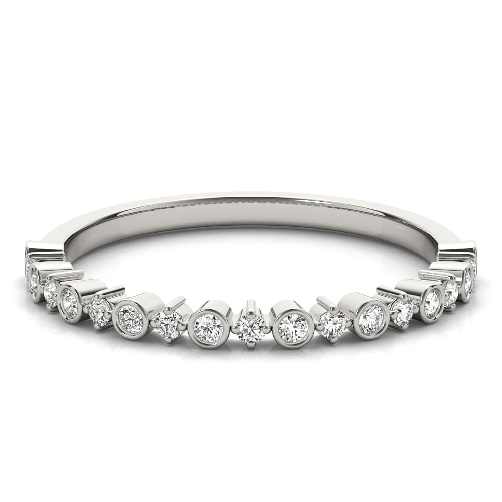 Stackable Fashion Bands (0.19 ct. tw.), On hand view in white gold or platinum