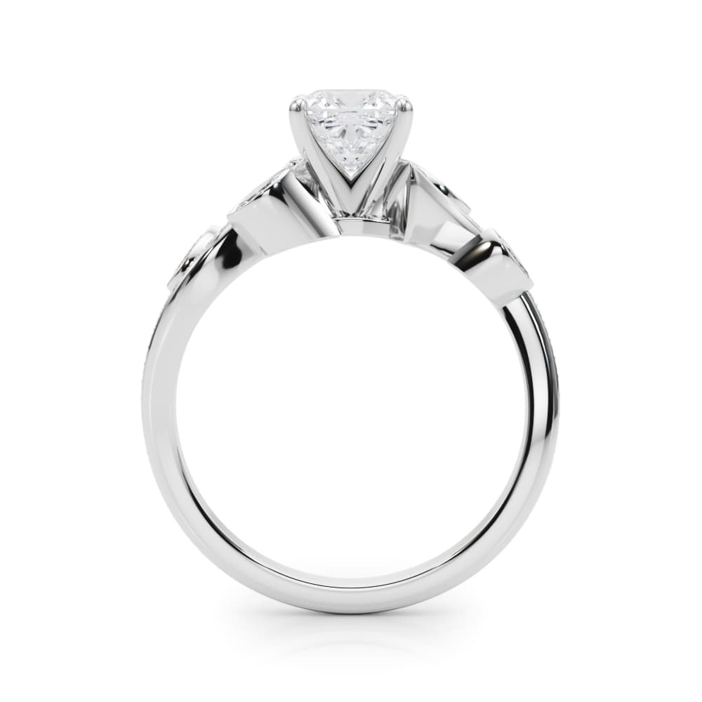 Marquise Accented Bypass Engagement Ring, style 85272, Side view in white gold or platinum