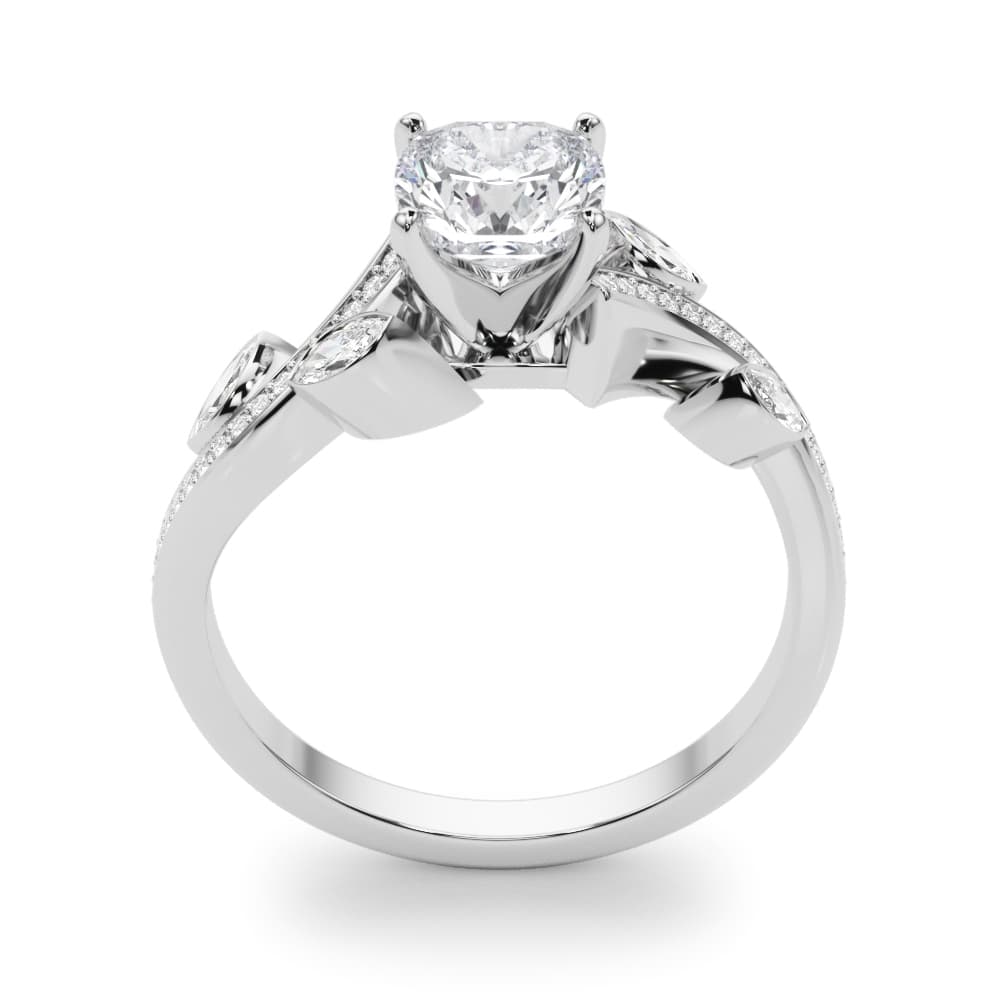 Marquise Accented Bypass Engagement Ring, style 85272, Top view in white gold or platinum