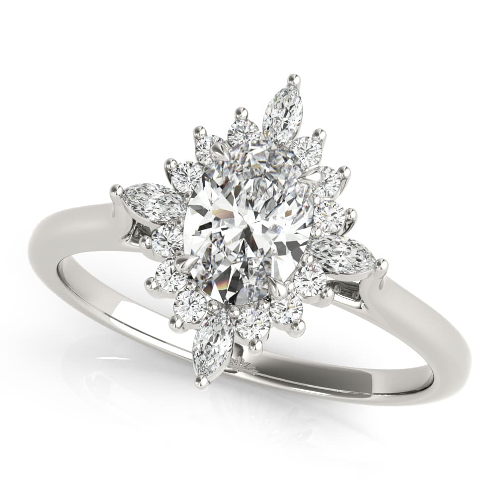 Oval-Cut Halo Engagement Ring — style 85273 in 10k White Gold