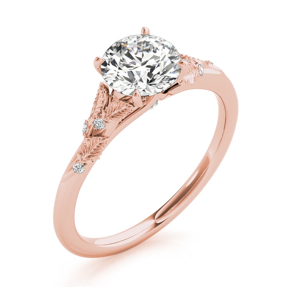 Nature Inspired Engagement Ring, style 85275, Angle view in rose gold