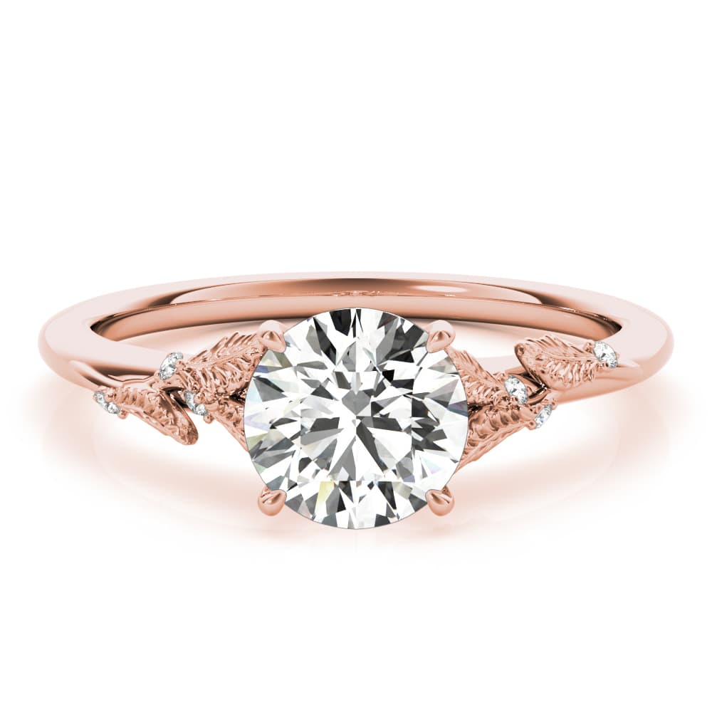 Nature Inspired Engagement Ring, style 85275, On hand view in rose gold