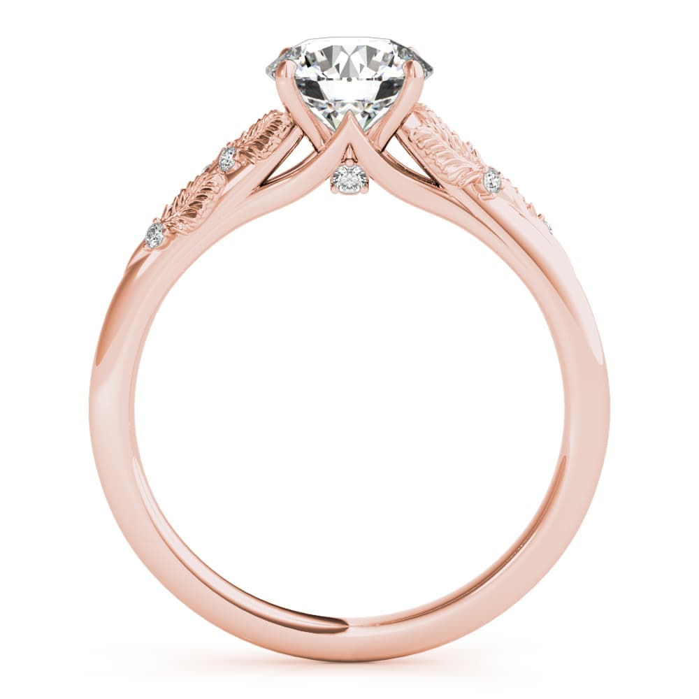 Nature Inspired Engagement Ring, style 85275, Side view in rose gold