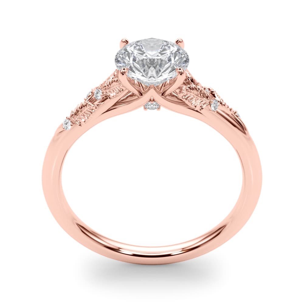 Nature Inspired Engagement Ring, style 85275, Top view in rose gold