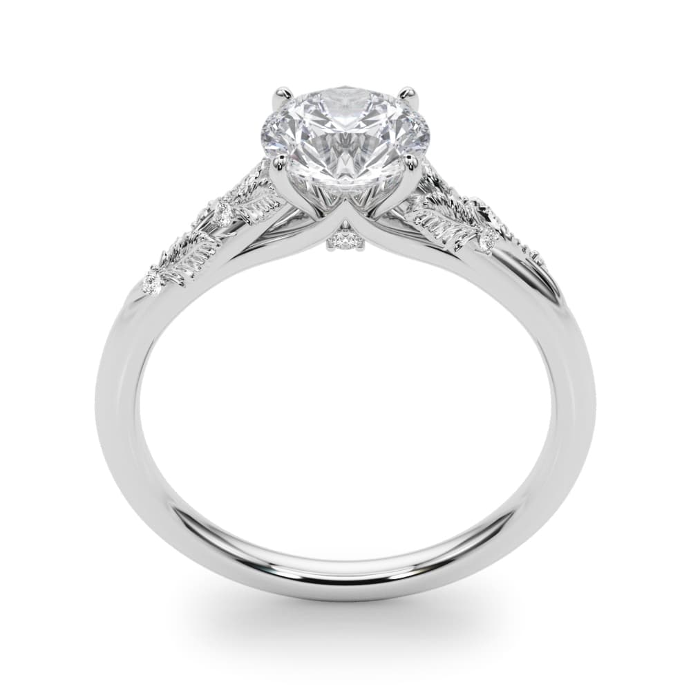Nature Inspired Engagement Ring, style 85275, Top view in white gold or platinum