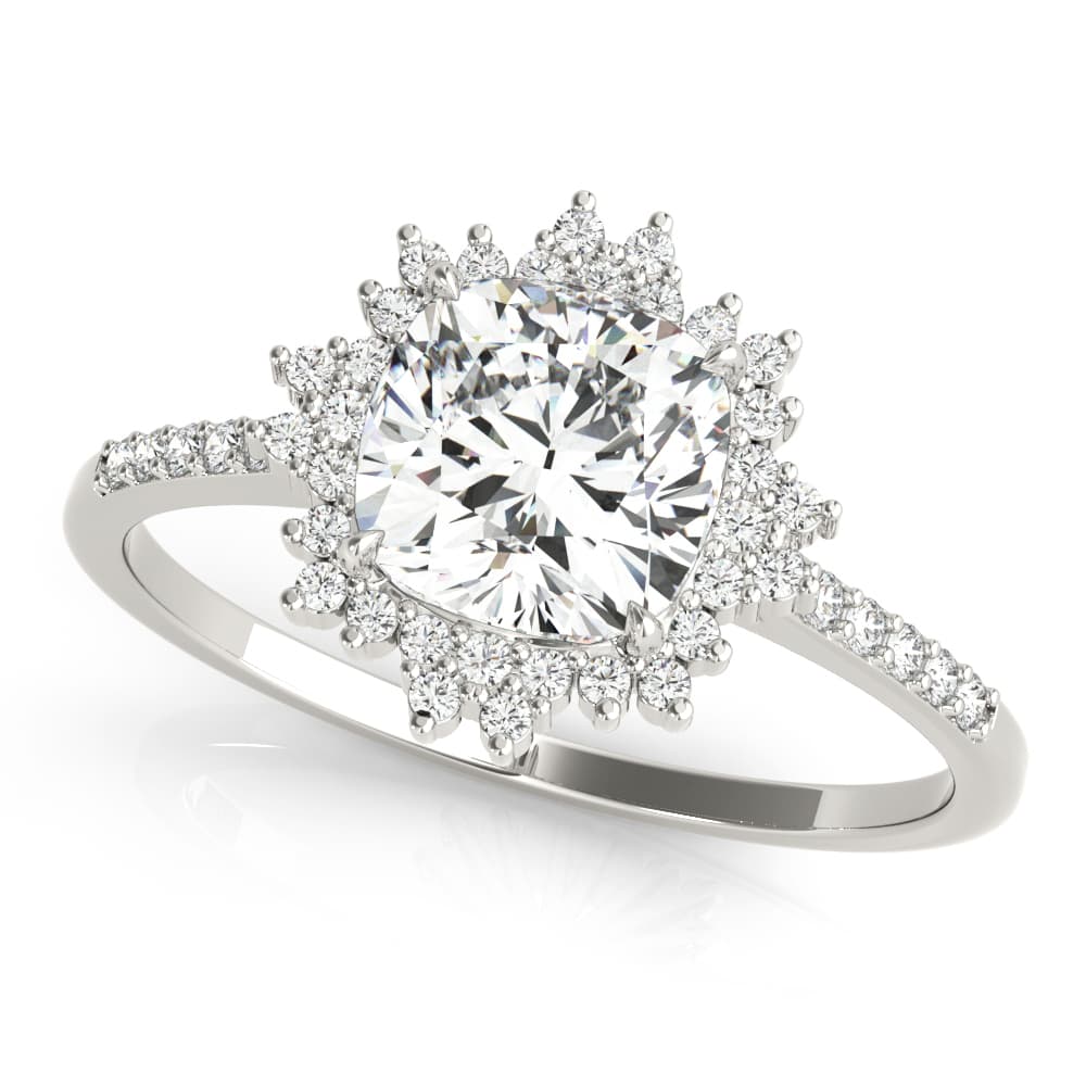 ENGAGEMENT RING CUSHION CENTER — style 85276 in 10k White Gold