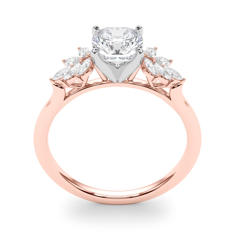 Scattered Marquise Engagement Ring, style 85277, Top view in rose gold