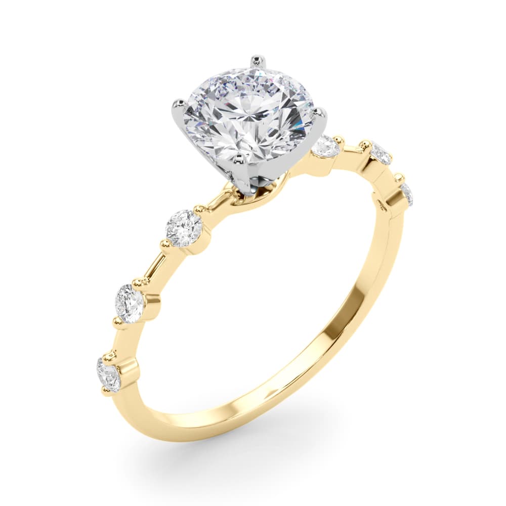 Diamond Engagement Ring, style 85280, Angle view in yellow gold