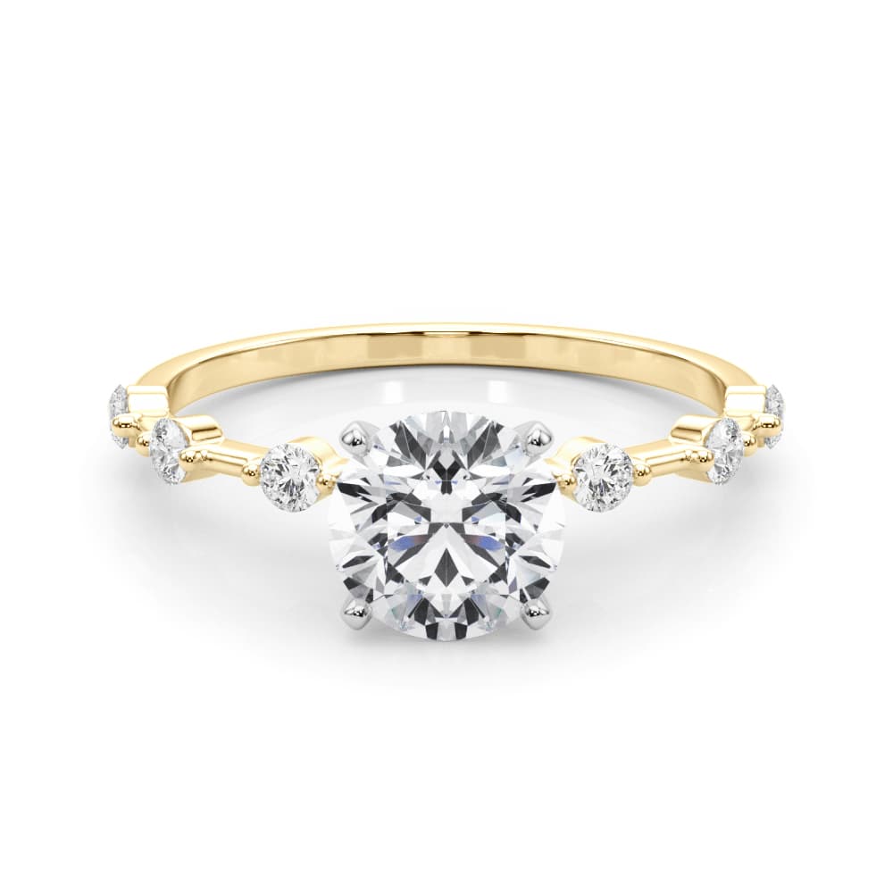 Diamond Engagement Ring, style 85280, On hand view in yellow gold