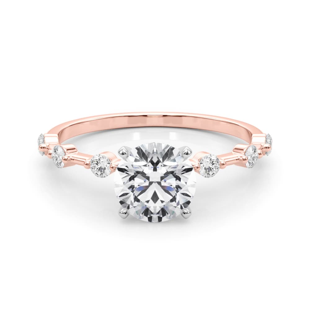 Diamond Engagement Ring, style 85280, On hand view in rose gold