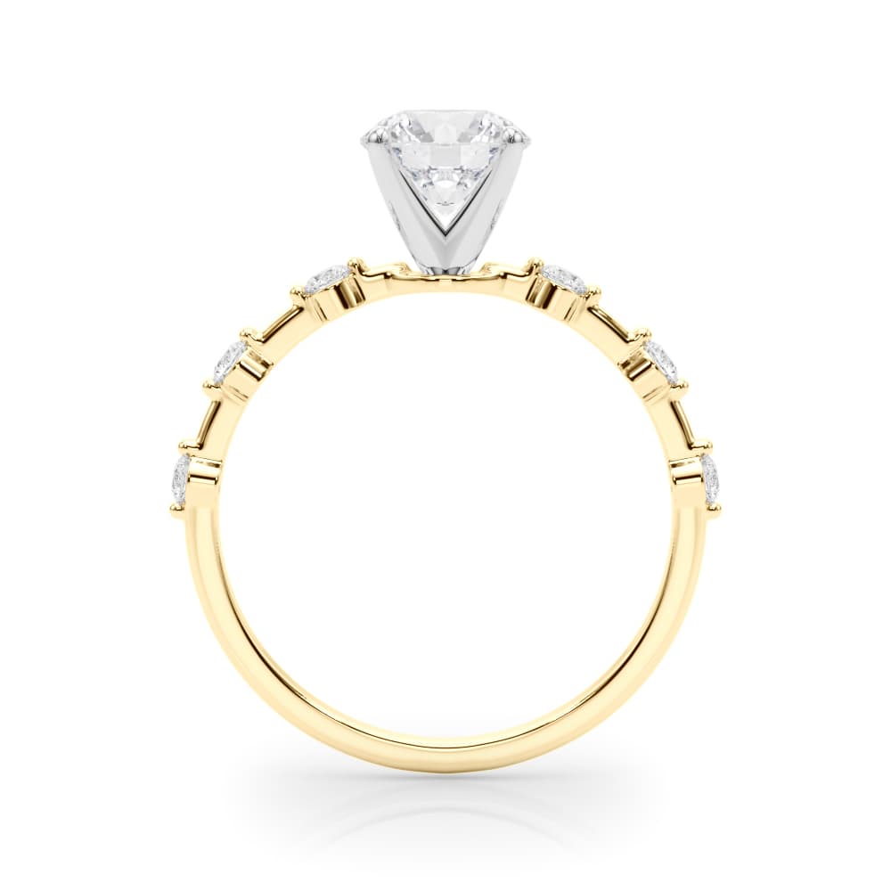 Diamond Engagement Ring, style 85280, Side view in yellow gold
