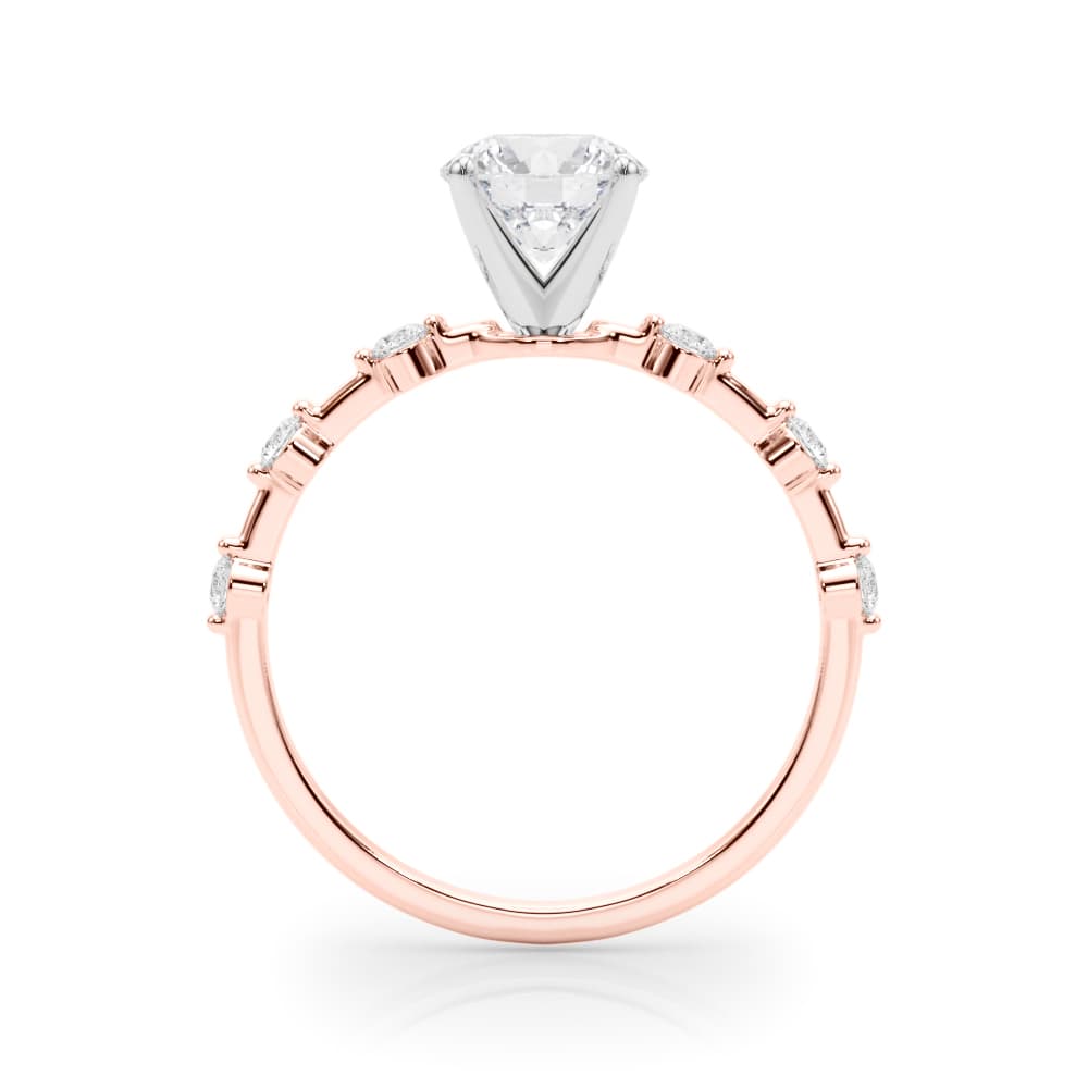 Diamond Engagement Ring, style 85280, Side view in rose gold