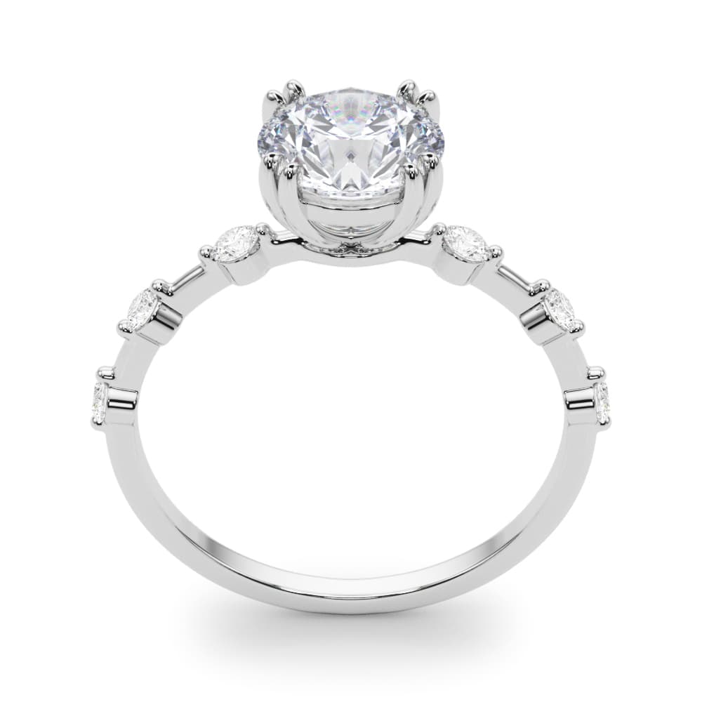 Diamond Engagement Ring, style 85280, Top view in white gold or platinum
