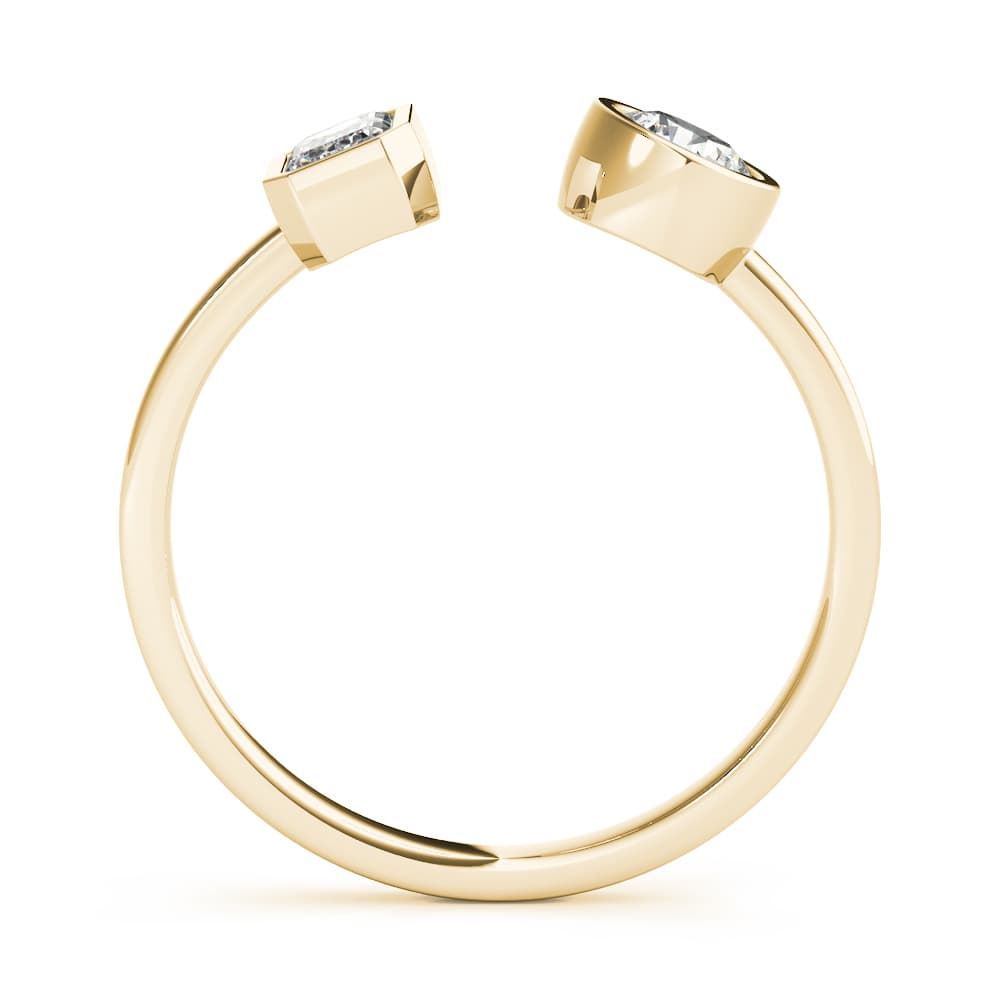 EMERALD & Round FASHION RING (0.6 ct. tw.), Side view in yellow gold