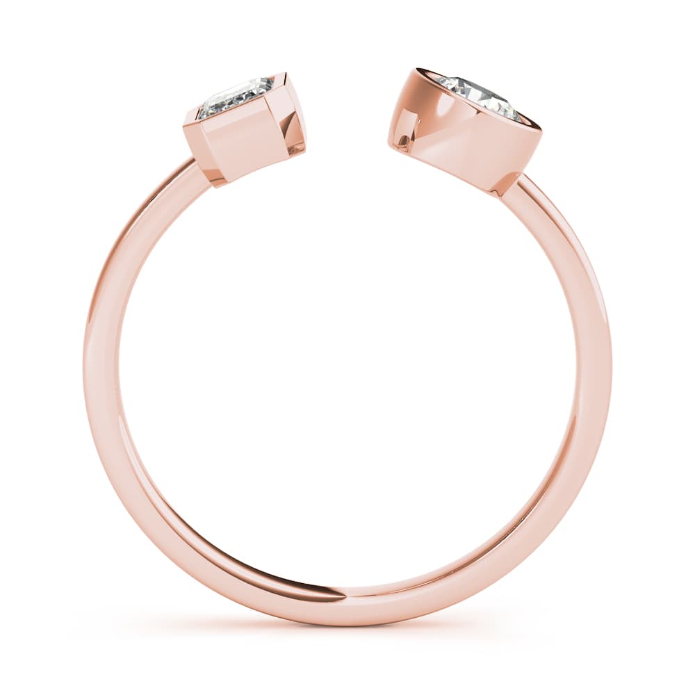 EMERALD & Round FASHION RING (0.6 ct. tw.), Side view in rose gold