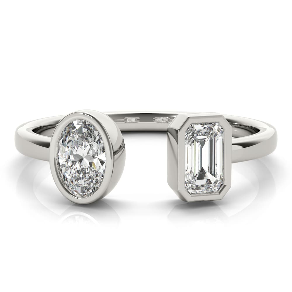 Oval & Emerald Fashion Ring (2/3 ct. tw.), On hand view in white gold or platinum