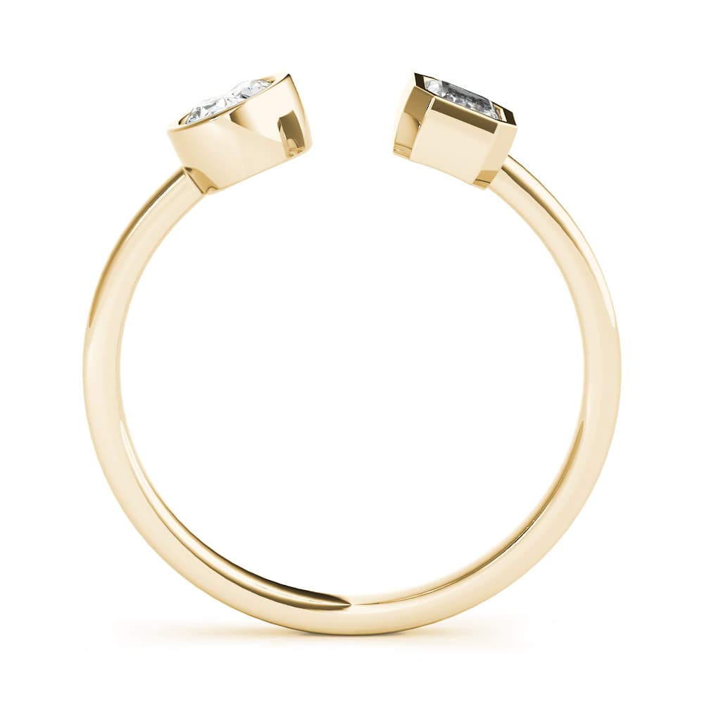 Oval & Emerald Fashion Ring (2/3 ct. tw.), Side view in yellow gold